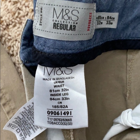 M&S dark khaki pants great condition 32x33 - Picture 2 of 5